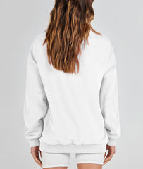 Women's Slit Mock Neck Oversized Sweatshirt