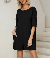 Women's Summer Oversized Reversible Tee Romper