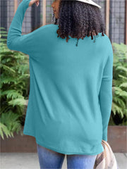 New Long Sleeve Thumbhole Sweater Pocket Tunic
