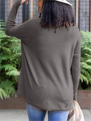 New Long Sleeve Thumbhole Sweater Pocket Tunic