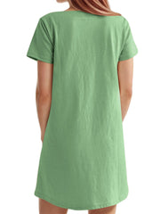 Women's Solid Square Neck Pocket Mini Dress