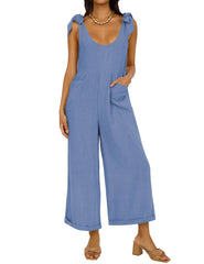 Women's Wide Leg Jumpsuits with Pockets