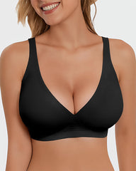 Seamless Deep V Push-Up Wireless Bra