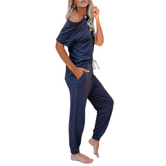 Loose Short-sleeved Button Casual Set