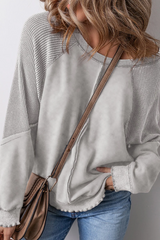 Women's Reverse Seam Waffle Knit Sweatshirt
