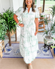 Women's Charming Toile Maxi Dress
