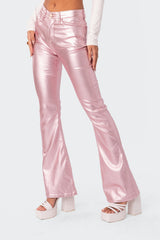 Faux Leather Flare Pants