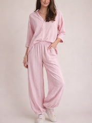 Women¡¯s Oversized Stripe Two Piece Set