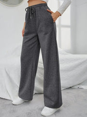 Solid Drawstring Slant Pocket Sweatpants