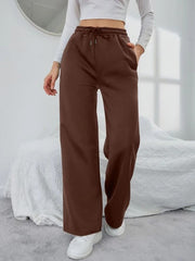 Solid Drawstring Slant Pocket Sweatpants