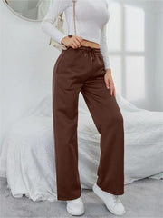 Solid Drawstring Slant Pocket Sweatpants