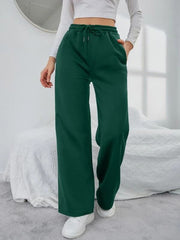Solid Drawstring Slant Pocket Sweatpants