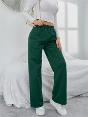 Solid Drawstring Slant Pocket Sweatpants