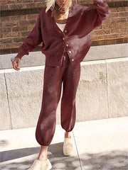 New Soft Ribbed Knit Set