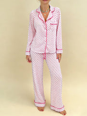 Women's Valentine's Day Heart-Patterned Pajama Set