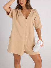 Women's Summer Oversized Reversible Tee Romper