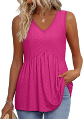 Women's V Neck Printed Tank Top