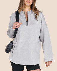 Women's Quarter Zip Oversized Tunic Hoodie