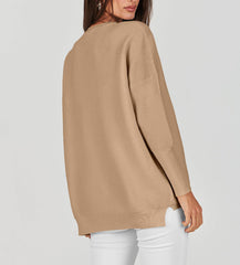 Women's Long Batwing Sleeve Ribbed Knit Sweater