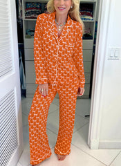 Women's Bow-knot Wide-leg Pajama Set