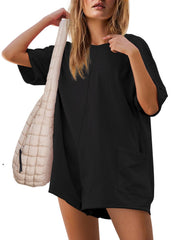 Women's Summer Oversized Reversible Tee Romper