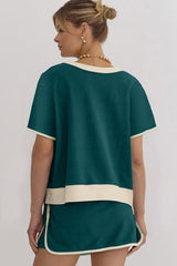 Hot Sale - Summer Colorblock T-Shirt and Skort 2Pcs Set