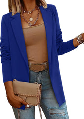 Women's Casual Lightweight Lapel Long Sleeve Blazer Coat