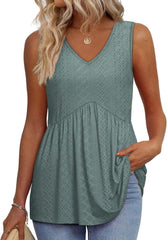 Women's V Neck Printed Tank Top