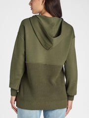 Women's Casual Mix Media Hoodie