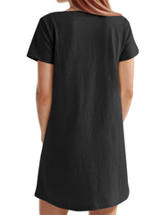 Women's Solid Square Neck Pocket Mini Dress