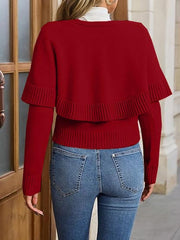 Women's Long Sleeve Fall Knit Cape Sweaters