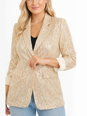 Women's Glittering Sequin Blazer Jacket