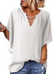 Women's Lightweight V Neck Flowy Blouse
