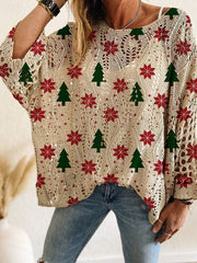 Women's Soft Crocheted Sweater