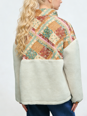 Women's Vintage Patchwork Sherpa Fleece Jacket