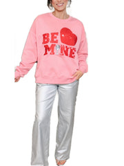 Valentine¡¯s Day Be Mine Sequined Sweatshirt