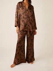 Women's Watercolor Bloom Silky Pajama Set