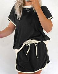 Hot Sale - Summer Colorblock T-Shirt and Skort 2Pcs Set