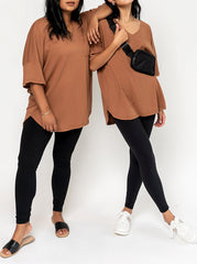 Women's Oversized V-Neck Pocket Tee