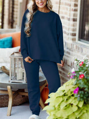 Textured Lounge Pullover and Jogger Set