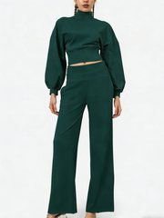Women's Turtleneck Casual Two-Piece Set
