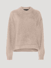 Women's Crew Neck Ribbed Sweater