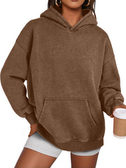 Women's Casual Oversized Acid Wash Hoodie Pullover