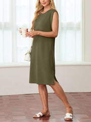 Women's Casual Loose Split Wrinkle-Free T-shirt Dress