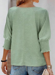Women's Round Neck 3/4 Sleeve Basic T-Shirts