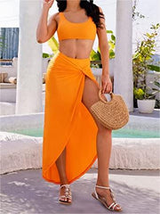 Women's 3 Pieces Crop Top High Waisted Bikini
