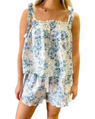 Women's Floral Printed Two-Piece Pajamas Set