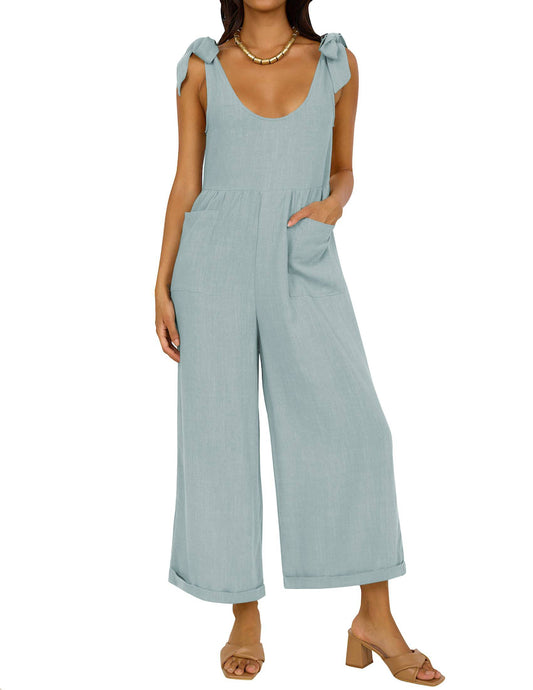 Women's Wide Leg Jumpsuits with Pockets