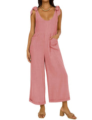 Women's Wide Leg Jumpsuits with Pockets