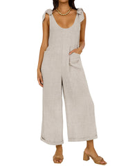 Women's Wide Leg Jumpsuits with Pockets